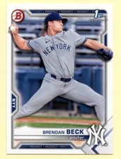 2021 Bowman Draft Brendan Beck 1st Bowman baseball card #BD-118 New York Yankees