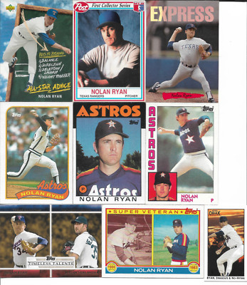 Nolan Ryan 9 Card Lot With Inserts + Mini NM