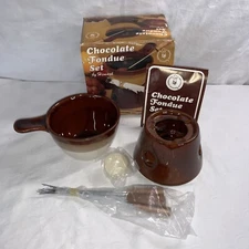 Vintage 1982 Himark Gourmet Kitchen Chocolate Fondue Set Item 14-1715 NEW IN BOX