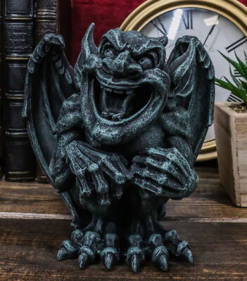Whimsical Stoic Big Mouth Guardian Gargoyle Druid Laughing With