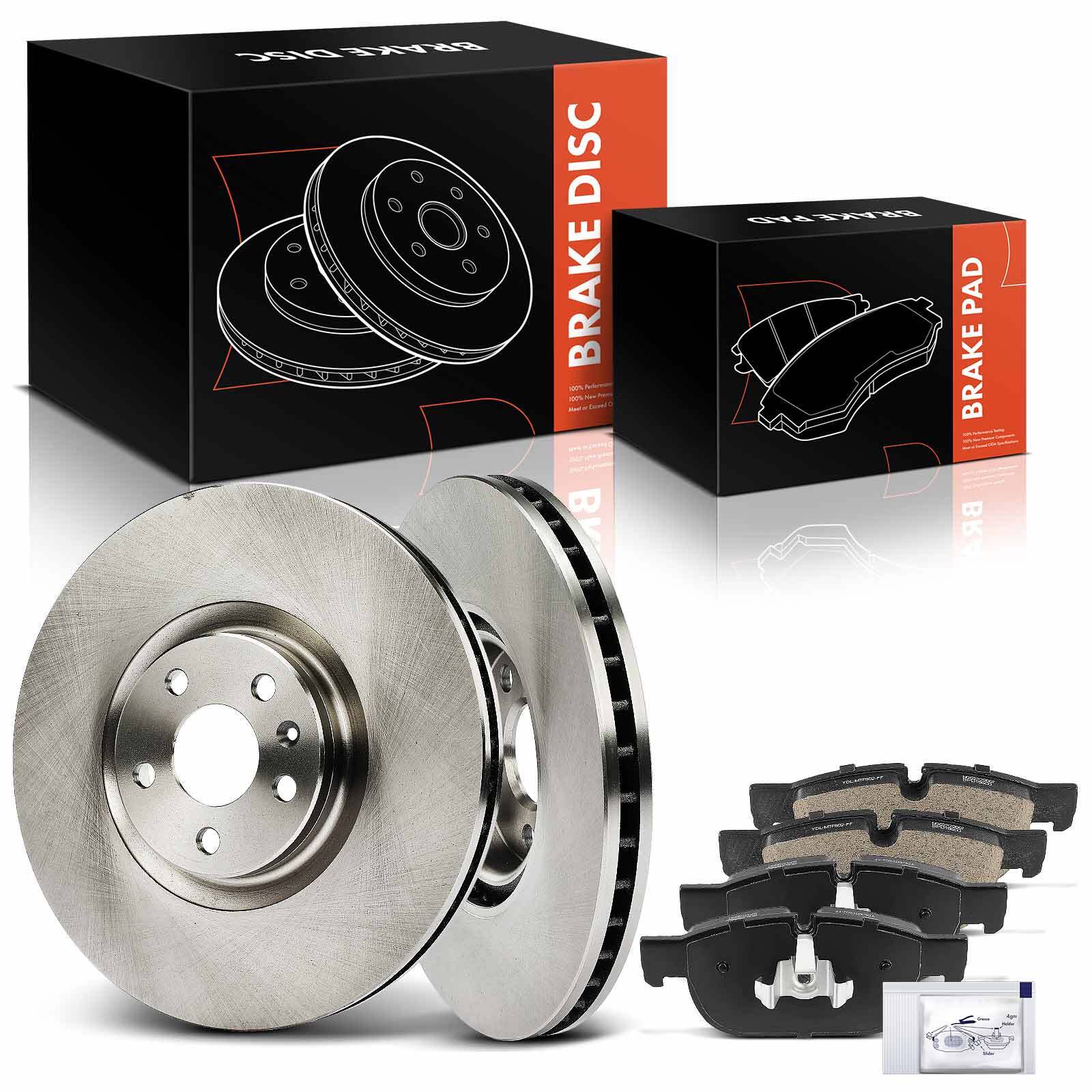 Front Disc Brake Rotors & Ceramic Brake Pad for Volvo S90 V60 V90 XC40