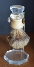 VTG Fiber Plexiglass Shaving Brush  Stand Badger Erskine Bristles