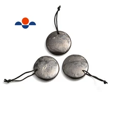 Natural Shungite Flat Round Coin Circle Pendant 30mm 35mm 40mm Sold Per Piece