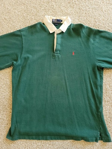 Polo Vintage Green Rugby Long sleeve L 
