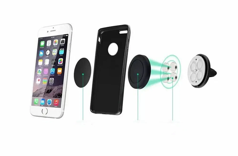 Magnetic Mount Car Air Vent Dashboard Cell Phone Holder for iPhone X 7 8 Samsung - Image 3 of 3