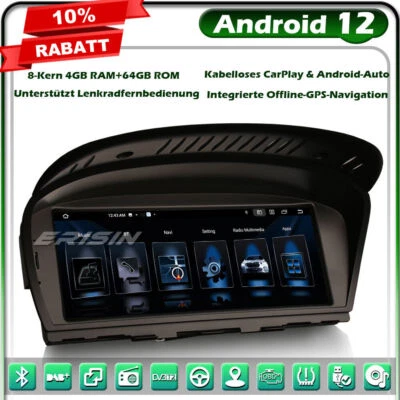 8.8” CarPlay Android 13.0 Autoradio BMW 3er E90 E91 5er E60 E61 6er E63 E64 CIC - Bild 1 von 4