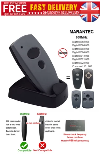 MARANTEC COMFORT 250 Remote Control GARAGE DOOR KEY FOB 868MHZ DIGITAL OPENER