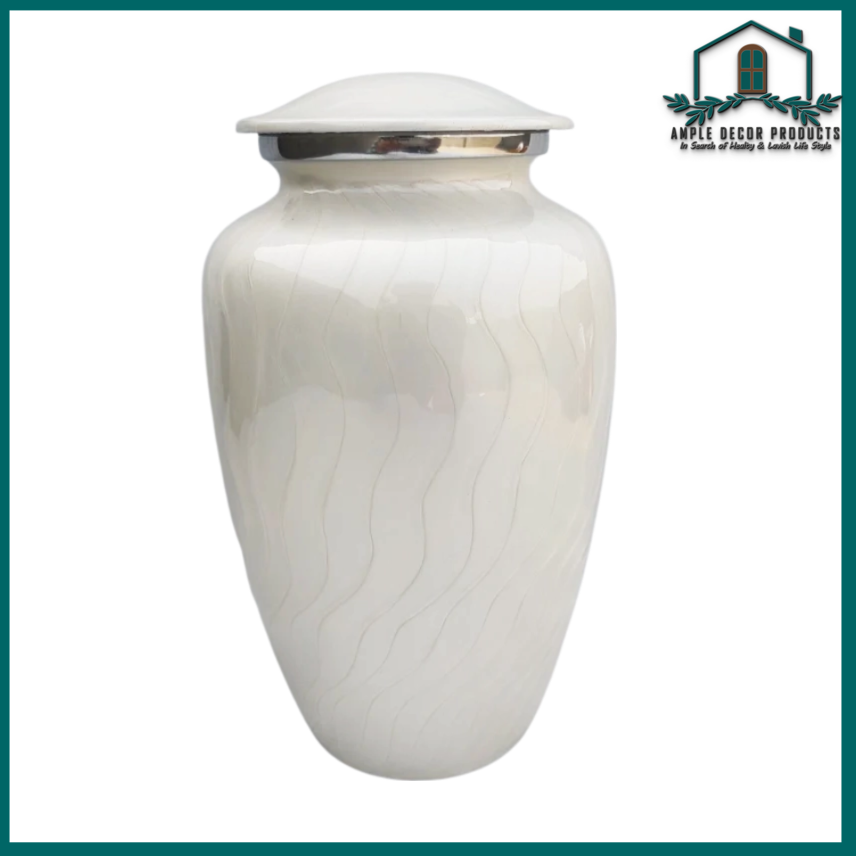 Handcrafted Cremation Urns for Human Ashes Beautiful White Urn with Bag eBay