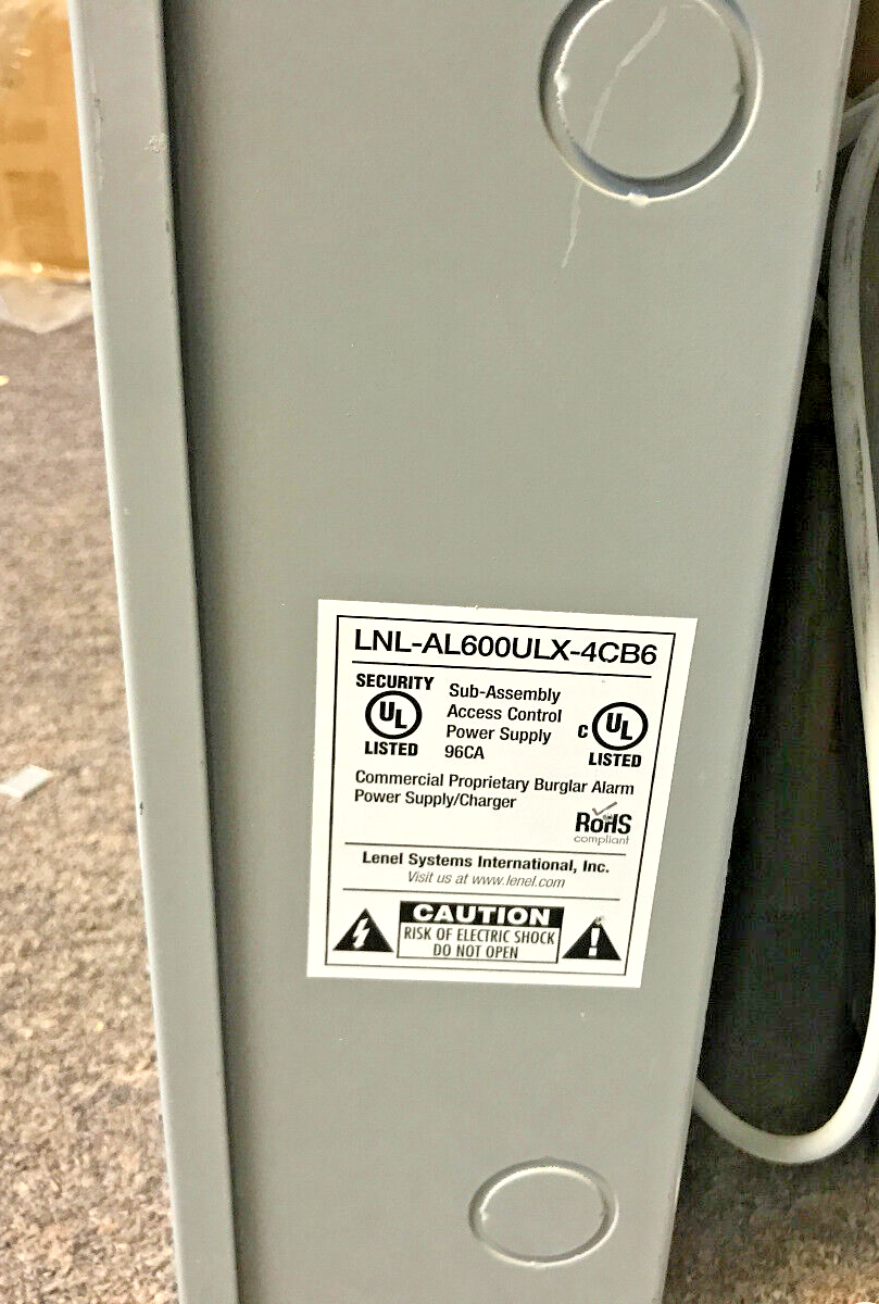 LENEL LNL-AL600ULX-4CB6 Access Control Power Supply Panel