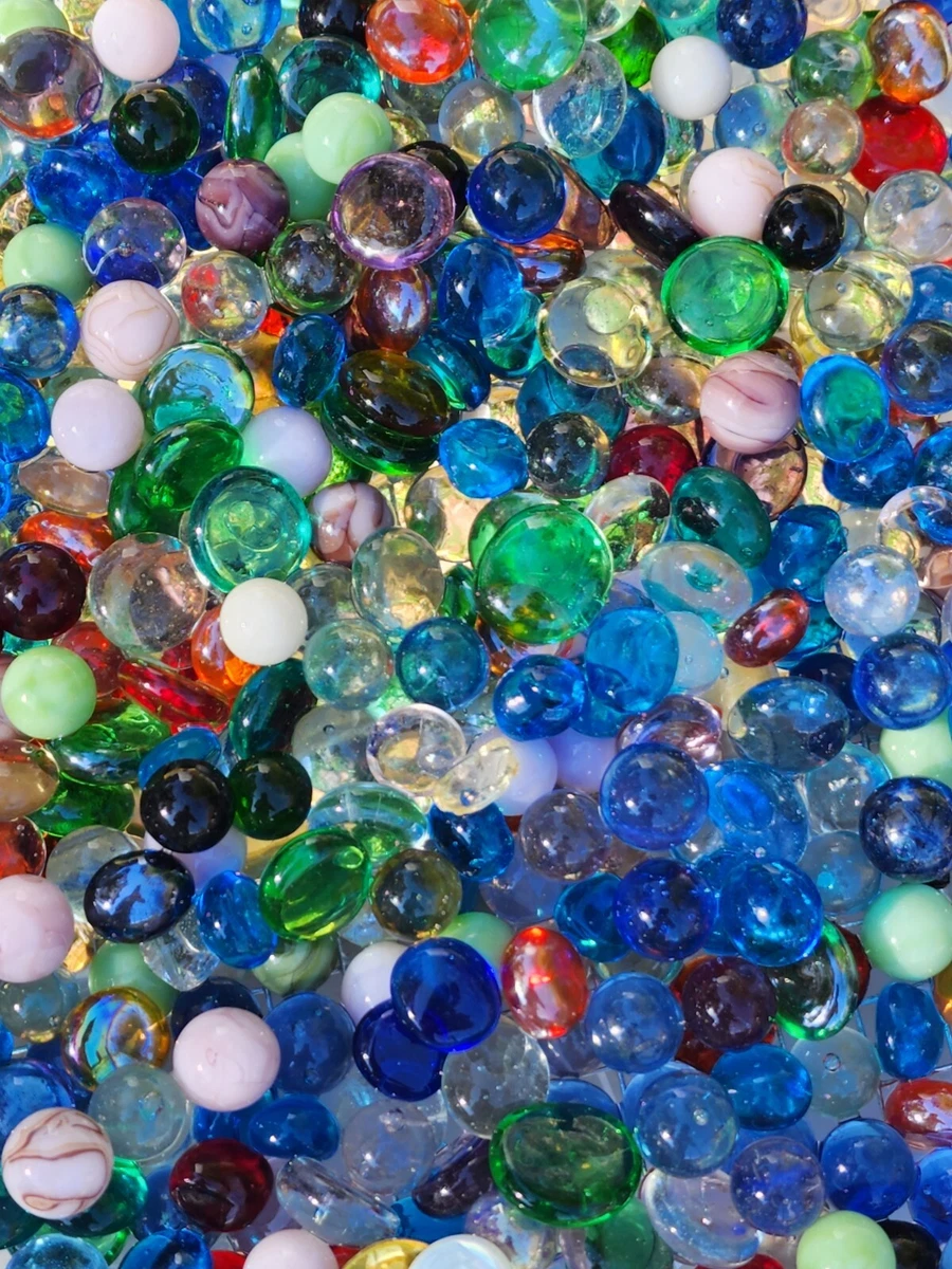 4 LBS MIXED MARBLES, FLAT GLASS MARBLES GEMS, VASE FILLERS, MOSAIC $19.99  PPD