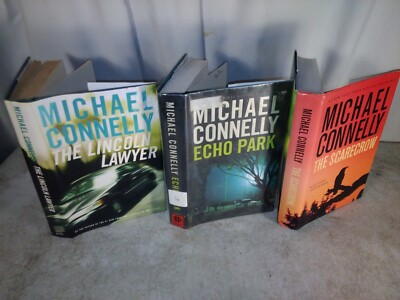Michael Connelly The Lincoln Lawyer Echo Park Scarecrow Lot of 3 Hard Cover DJ