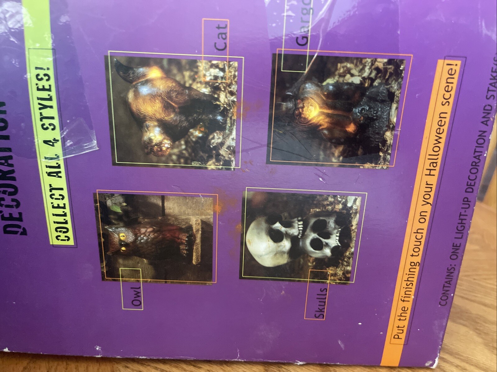 VTG 1999 Halloween The Paper Magic Group Stacked Skull Blow Mold Light Up