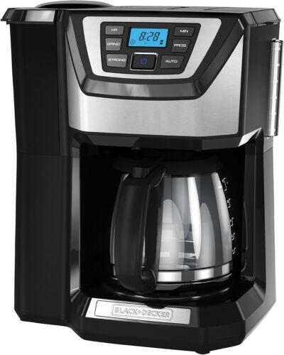 BLACK+DECKER (CM5000B) 12-Cup Mill and Brew Coffee Maker, New Sealed