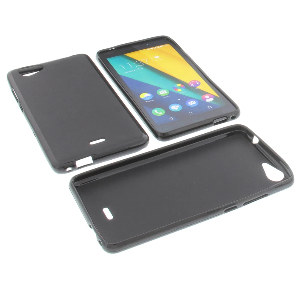 Nera Custodia Pelle Ultra Slim Per Wiko Birdy 4G Smartphone - Flip Case