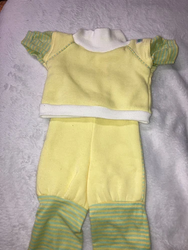 Vintage Cabbage Patch Kids/Doll Clothes - Yellow, White, Green Sweatsuit (245)