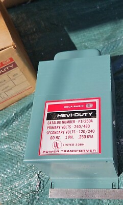 NOS SOLA BASIC HEVI-DUTY POWER TRANSFORMER #P1F250A 0.250KVA 60HZ 240V Primary
