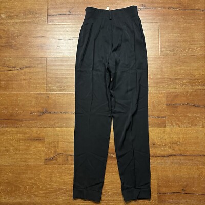 Jil Sander Dress Pants Womens 24x29 Black High Waist Pleated Trousers Slacks Lux