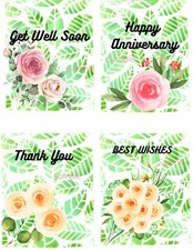 Junk Journal Supplies Floral Sentiments Collage Sheet Scrapbook Card Making
