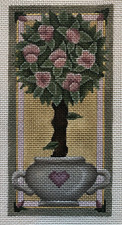 Melissa Shirley MSD Topiary Tree Rose Handpainted Needlepoint Canvas 345-C 1995