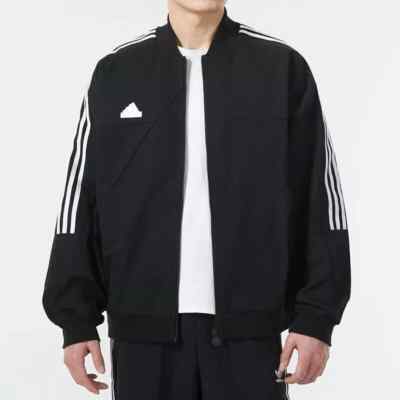 Adidas Tiro LS Woven Bomber Men's M MEDIUM Jacket Casual Full Zip Black IP3791