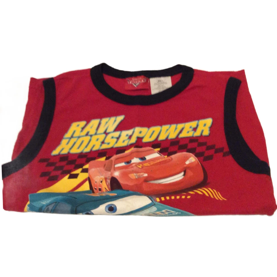 Camiseta sin mangas Disney Pixar CARS Raw Horsepower talla 7 copa pistón aligeramiento Foto 3 de 4