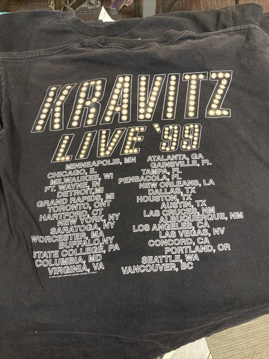 Vintage 1999s LENNY KRAVITZ TOUR Shirt Giant Label Brand L Rock