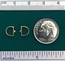 RDLC 1:12 Classic Model Horse Scale DEE RING (D-RING) SNAFFLE BIT - Gold Plated