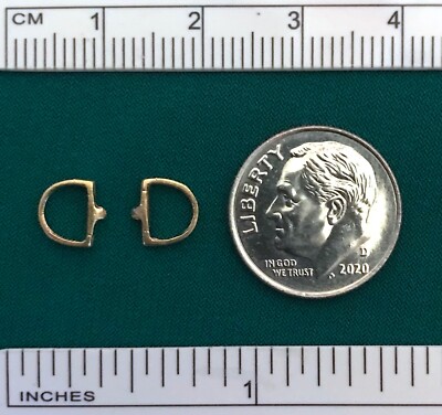 RDLC 1:12 Classic Model Horse Scale DEE RING (D-RING) SNAFFLE BIT - Gold Plated
