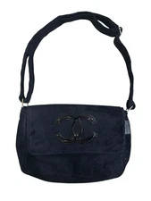 Chanel Precision VIP GWP Fuzzy Black/Black Logo Crossbody Shoulder Bag NWT