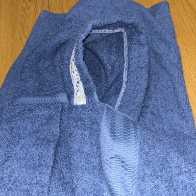 Hooded Handmade Bath/Beach/Pool Towel Blue With Silver Star Trim