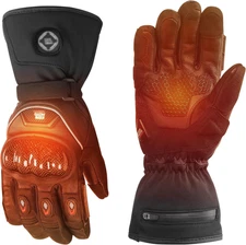 KEMIMOTO Heated Motorcycle Gloves for Men with Hard Protective Shields, Carbon N