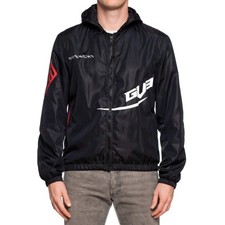 GIVENCHY Paris Black Hooded Windbreaker Jacket EU 48 NEW US M