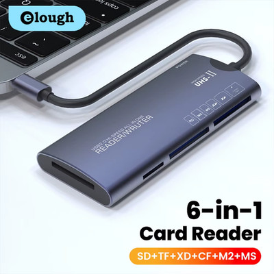 Card Reader ( 6 in 1 ) SD TF XD CF M2 Memory Card Readers USB Adapter Type C