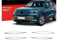 KüHlergrill Leisten FüR Vw Tiguan 3 Grillleisten Edelstahl Chrom Ab 2024 6 Tlg