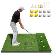 Dual-Turf Golf Mat: 5x4ft 6x4ft Hitting Mats Practice Outdoor Indoor