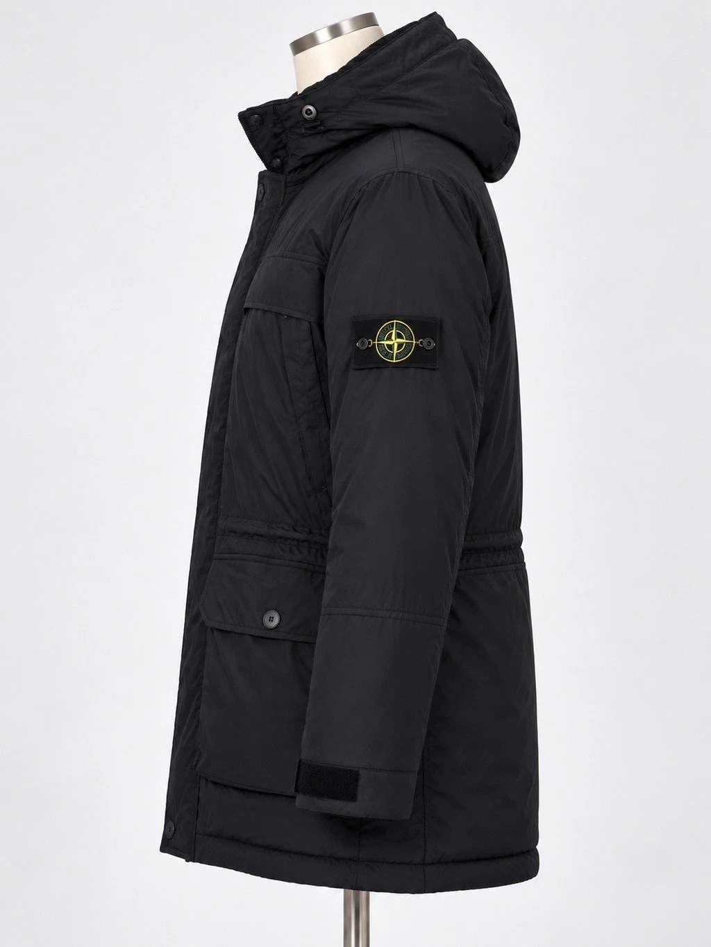 New Stone Island Micro Reps Down Parka Jacket – Black, Size L image 6