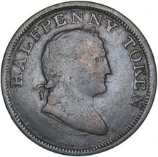 1820 Ireland Hibernicus Copper Halfpenny Token