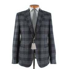 Sartorio Kiton NWT Wool Blend Sport Coat Size 52R 42R US In Gray Plaid