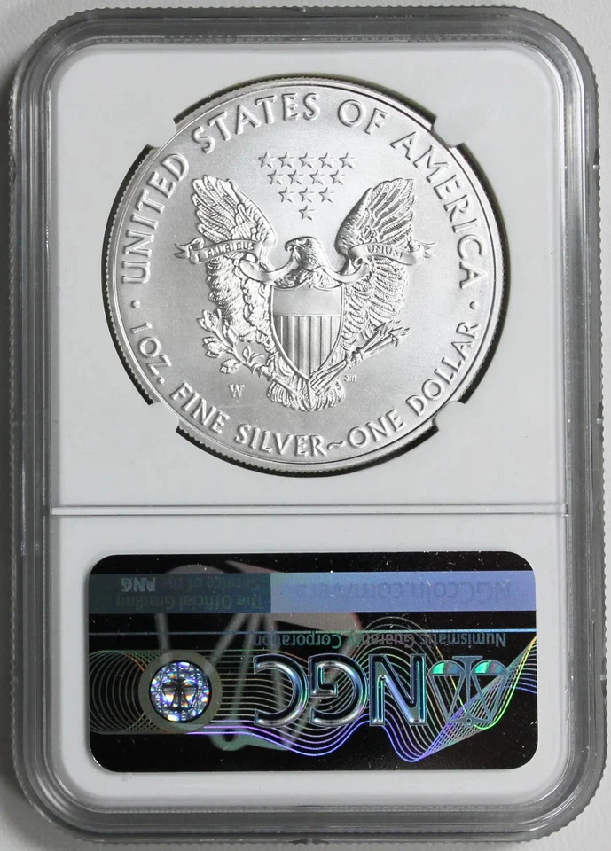 2019 W Eagle $1 - NGC MS 70 Burnished Silver Eagle C109-35 - Image 2 of 2