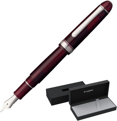 Platinum Fountain Pen 3776 Century Rhodium Burgundy Extra Broad PNB 18000CR