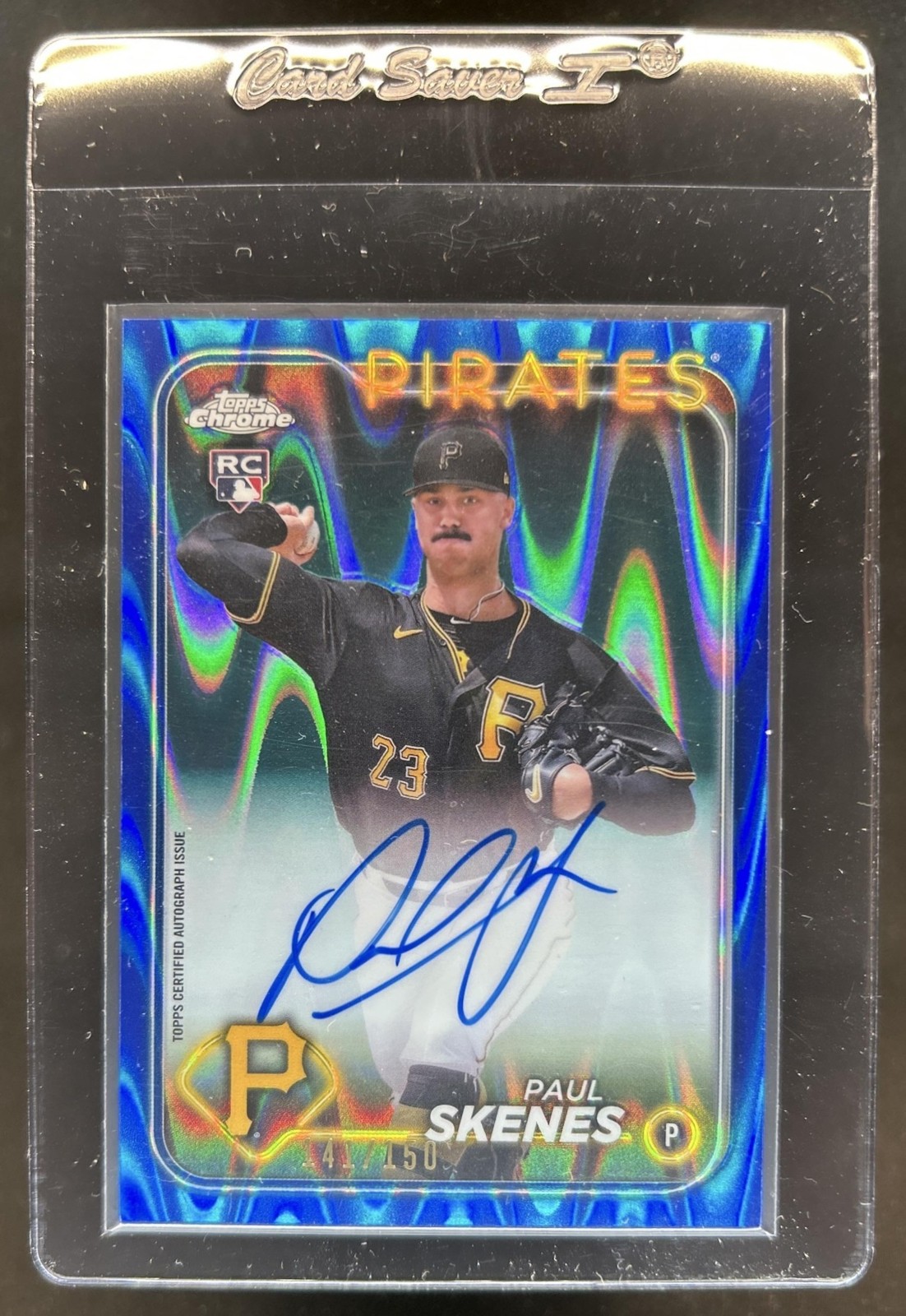 2024 Topps Chrome Update Paul Skenes Auto RC Blue RayWave Refractor #/150
