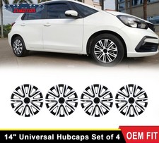 14 Universal Snap-on Silverblack Hubcaps Set Of 4 Fit R14 Steel Wheel Covers 14 Universal Snap-on Silverblack Hubcaps Set Of 4 Fit R14 Steel Wheel Covers
