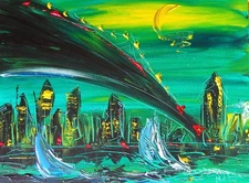 NYC      IMPRESSIONIST  ORIGINAL OIL  PAINTING -ABSTRACT ART IYVTDD