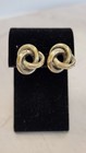 Vintage 3 Ring Love Knot Earrings Huge Sterling 925 Studs 12.8 grams! — photo 1