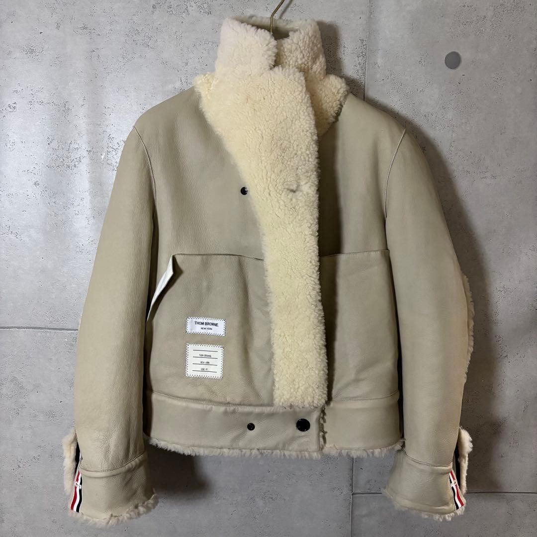 Used Thom Browne Reversible Shearling Double-Breasted Jacket Tricolor Size 40 image 6