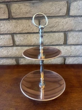 2-Tier Hammered Copper Kitchen Party Serving Stand
