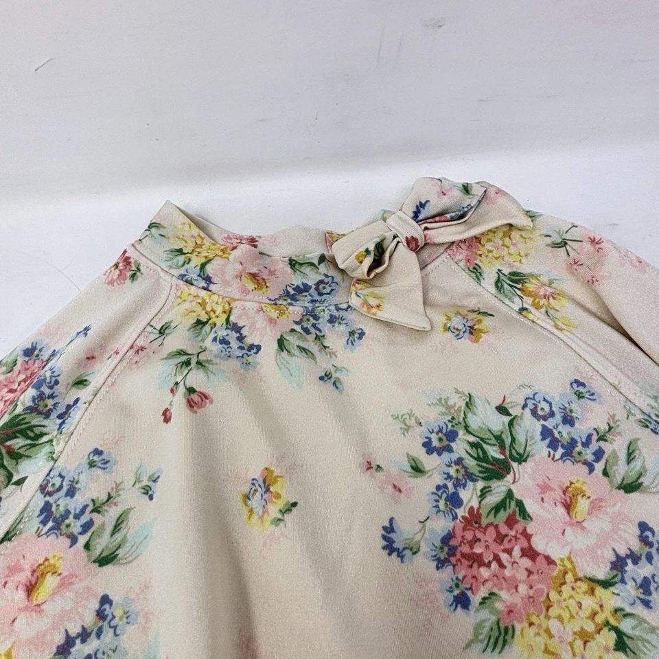 Camisa de Natación JANIE & JACK Niña Rosa Floral Volantes Detalle de Lazo Protección contra Erupciones Talla 5 Foto 3 de 4