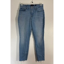 Lucky Brand Women's Size 12 Mid Rise Ava Super Skinny Raw Hem Denim Blue Jeans