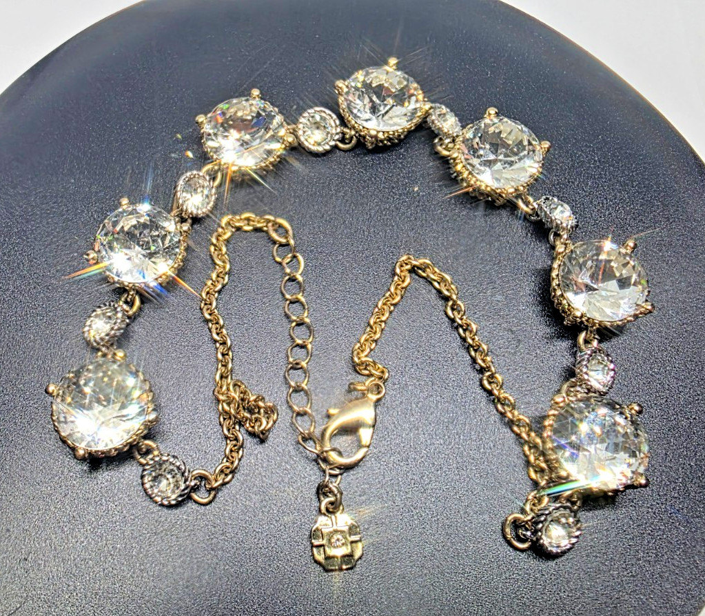 Monet Statement Luxurious Rhinestone Necklace, Go… - image 1