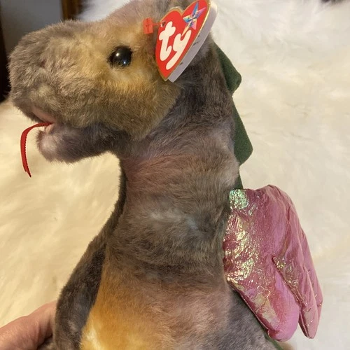 1999 TY Beanie Buddy Plush Scorch Dragon with TAG Tie Dye Stuffed Animal VTG Toy